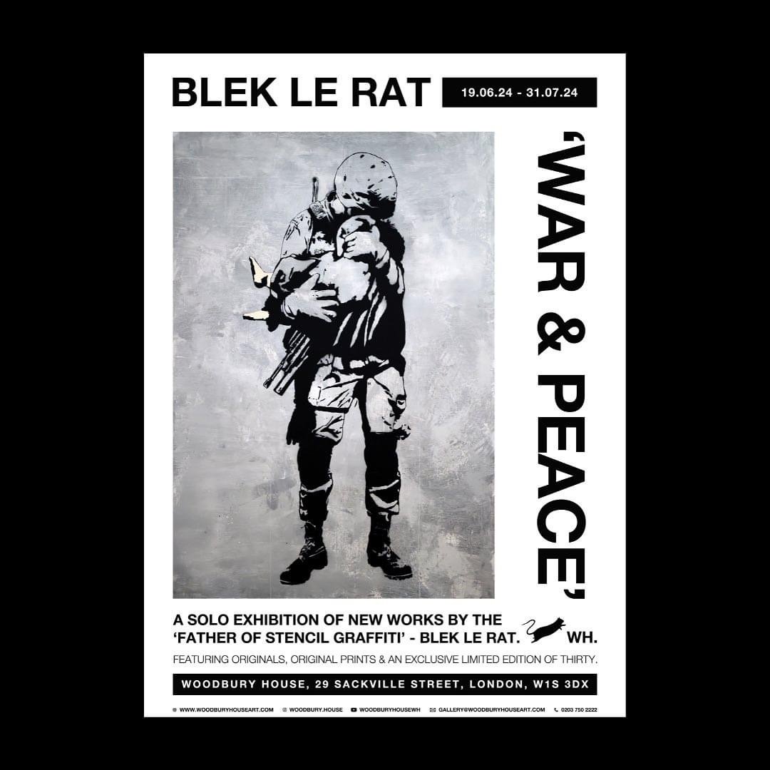 “War & Peace”: Blek le Rat and Woodbury House present an artistic reflection on conflict